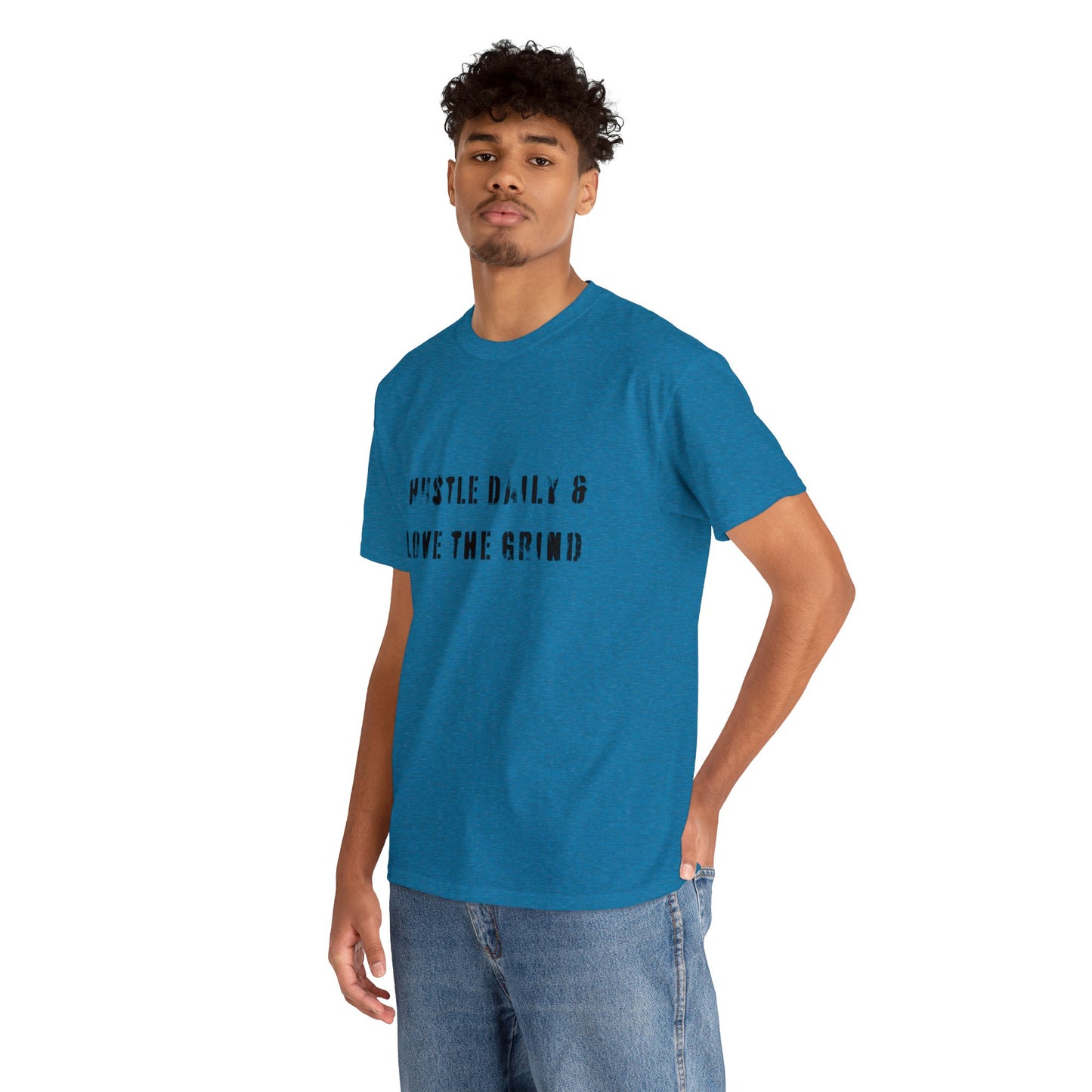 Hustle Daily and Love the Grind - Men's Heavy Cotton Tee