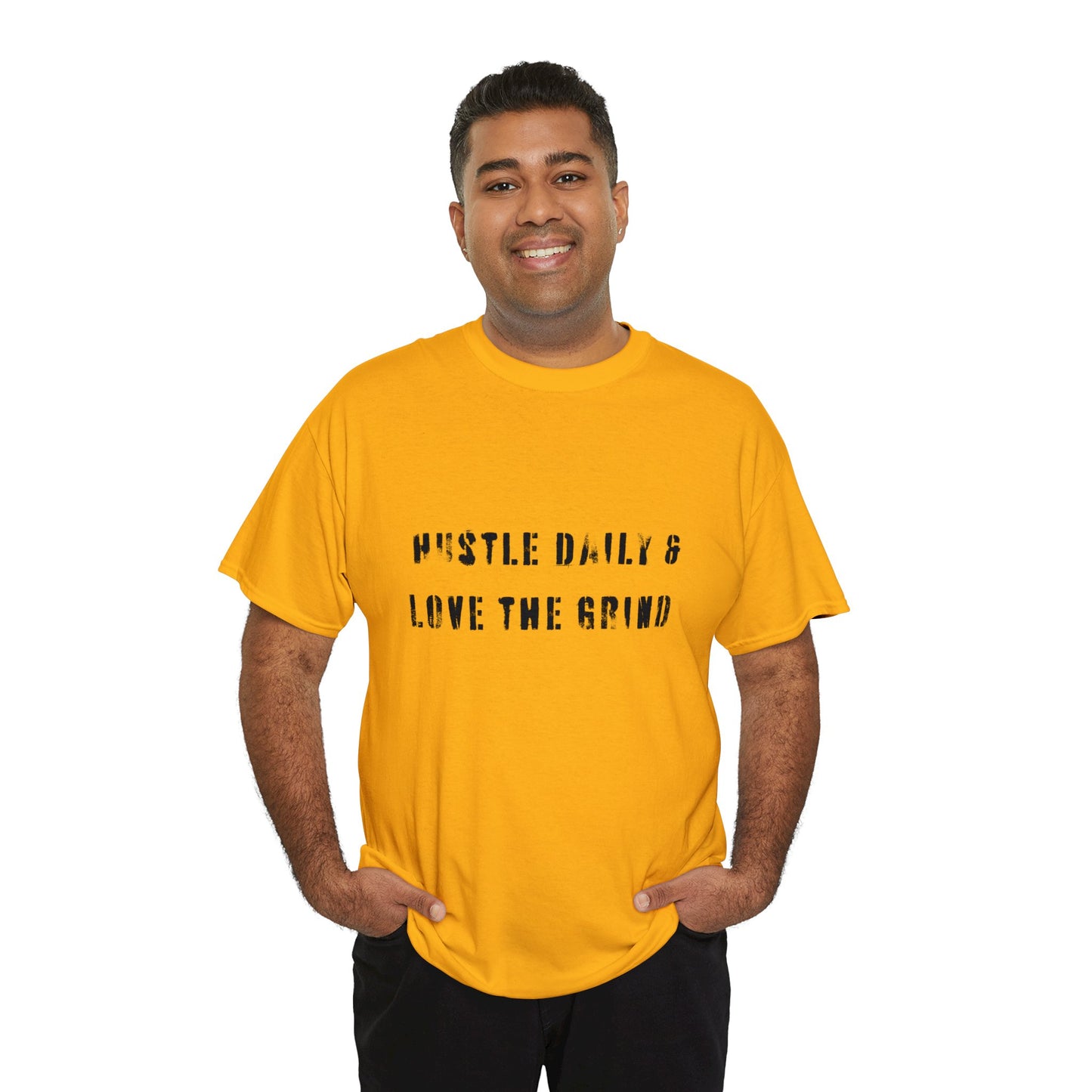 Hustle Daily and Love the Grind - Men's Heavy Cotton Tee