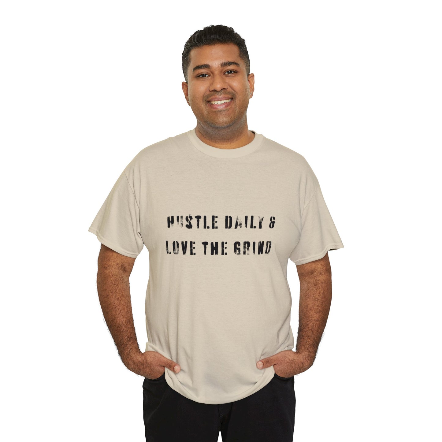 Hustle Daily and Love the Grind - Men's Heavy Cotton Tee