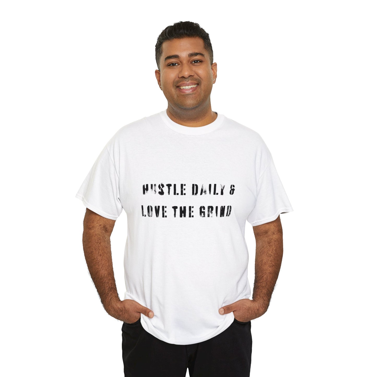 Hustle Daily and Love the Grind - Men's Heavy Cotton Tee