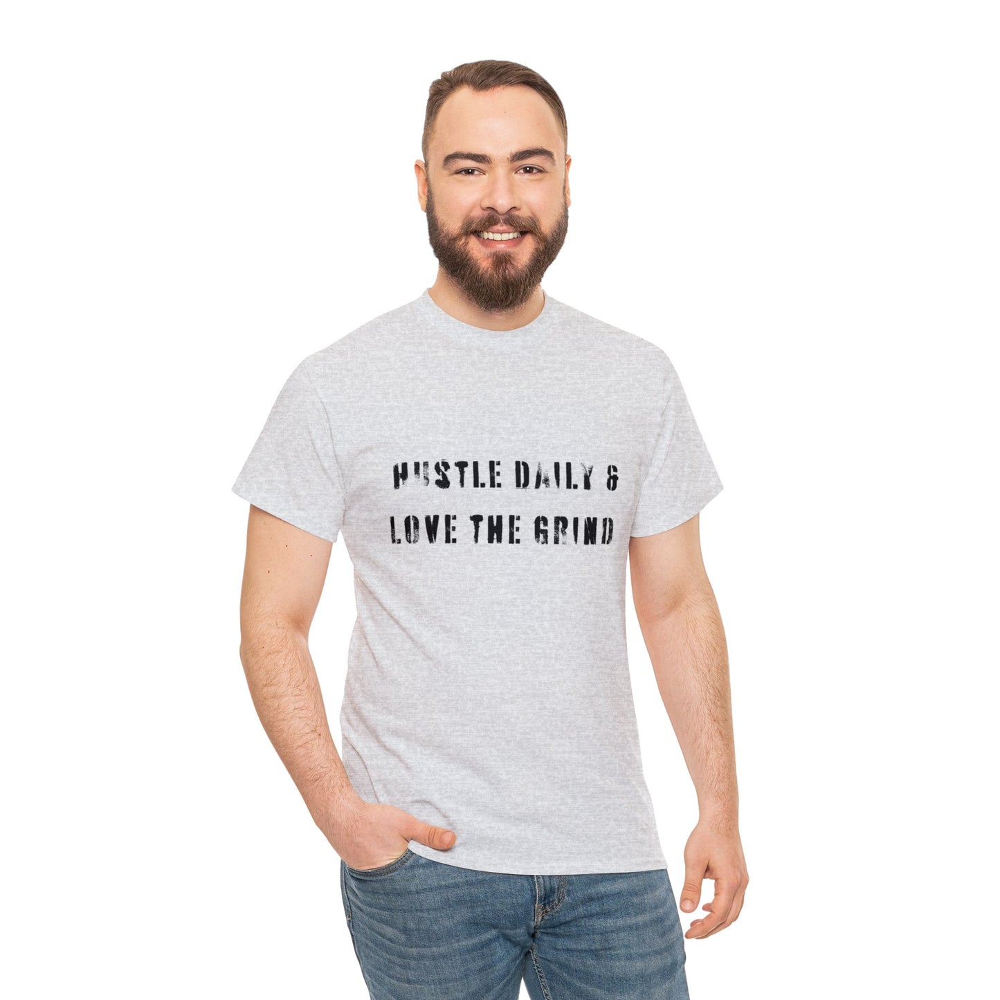 Hustle Daily and Love the Grind - Men's Heavy Cotton Tee