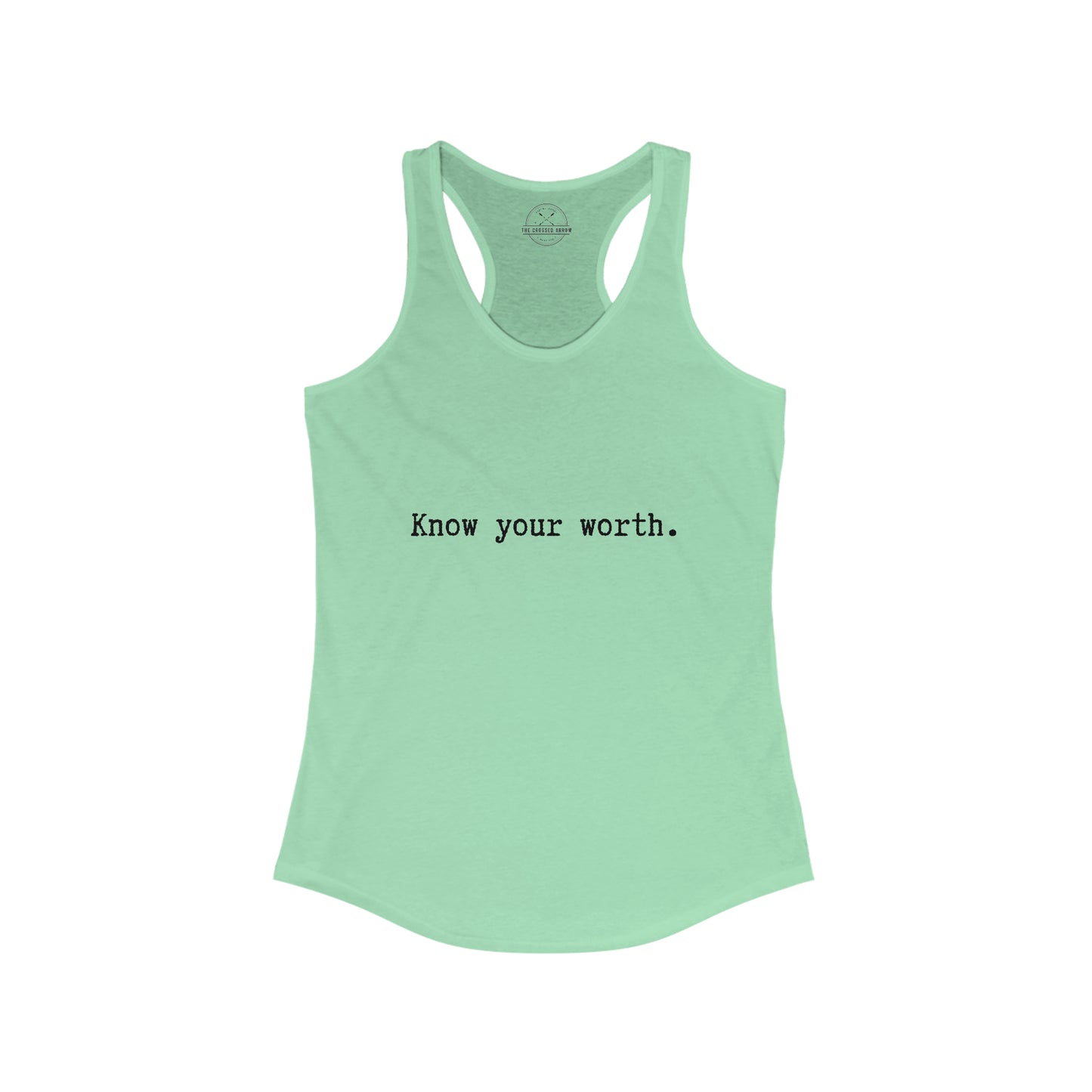 Know your Worth - Women's Ideal Racerback Tank