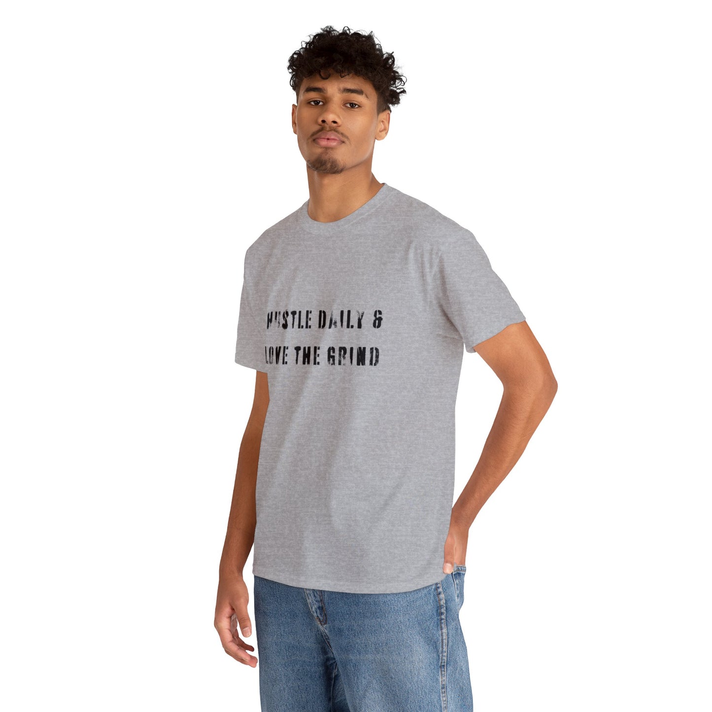 Hustle Daily and Love the Grind - Men's Heavy Cotton Tee