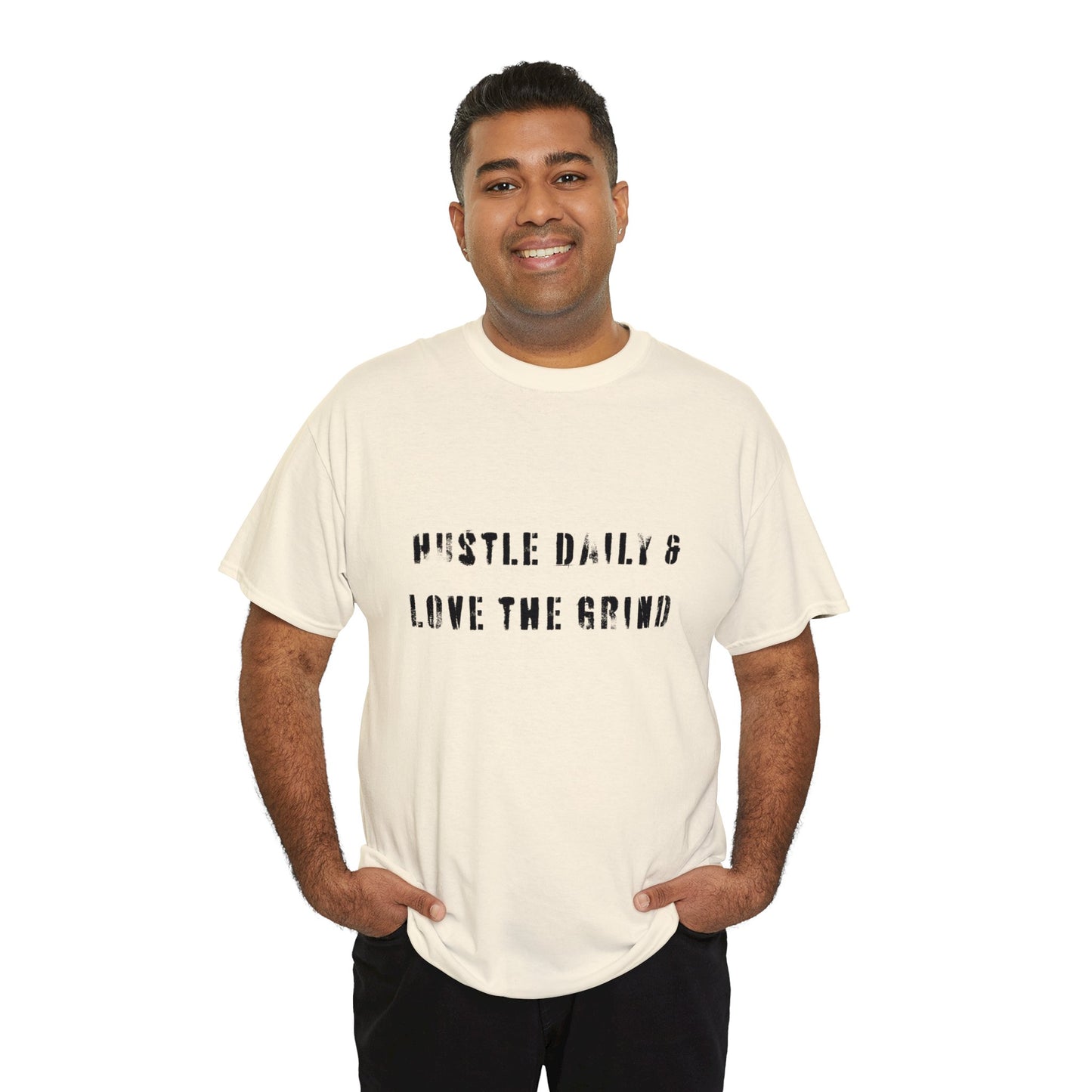 Hustle Daily and Love the Grind - Men's Heavy Cotton Tee