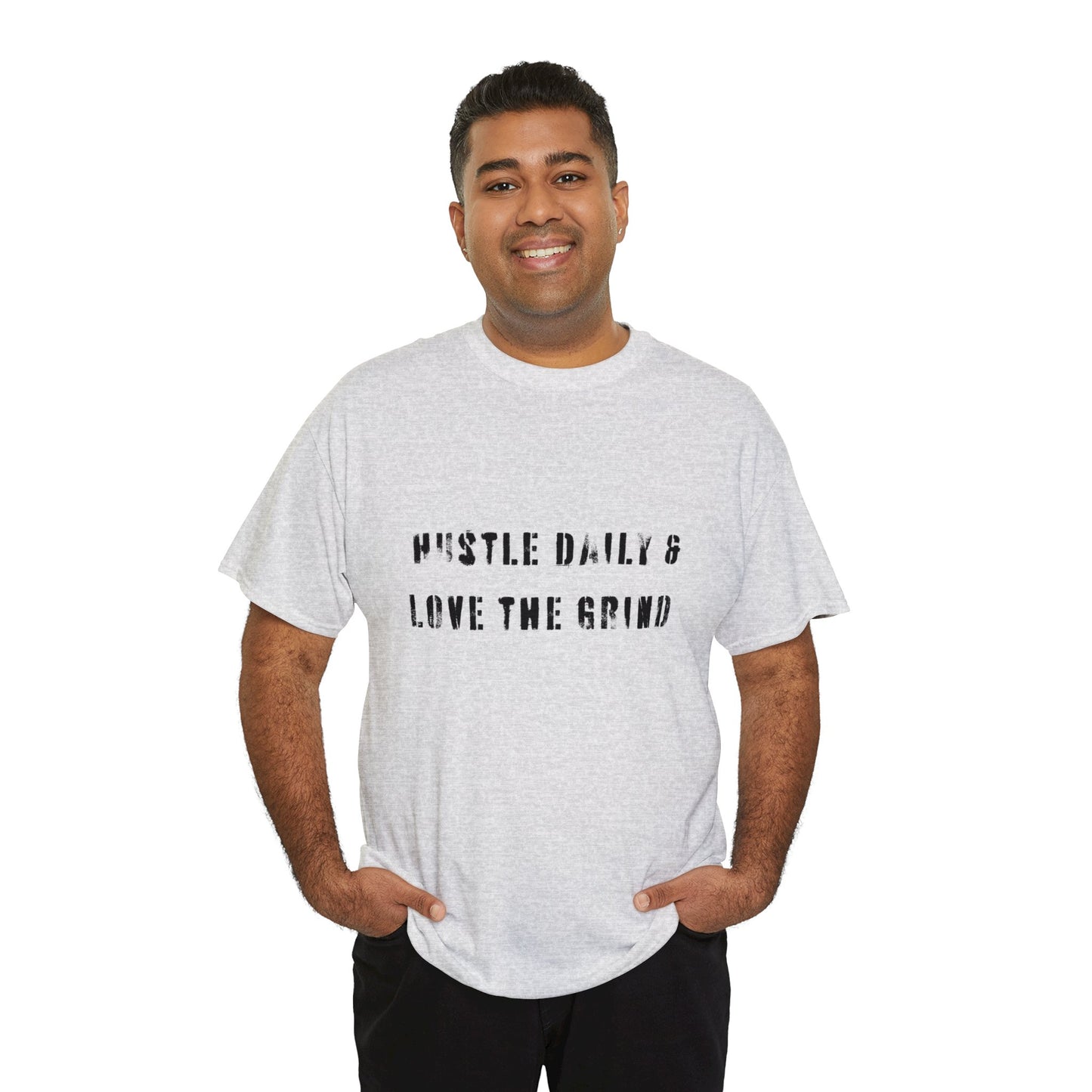 Hustle Daily and Love the Grind - Men's Heavy Cotton Tee