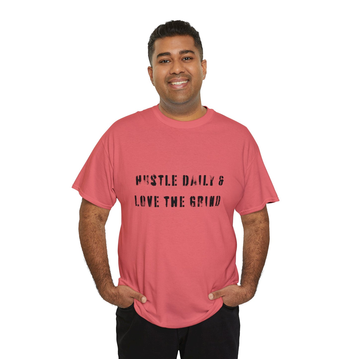 Hustle Daily and Love the Grind - Men's Heavy Cotton Tee