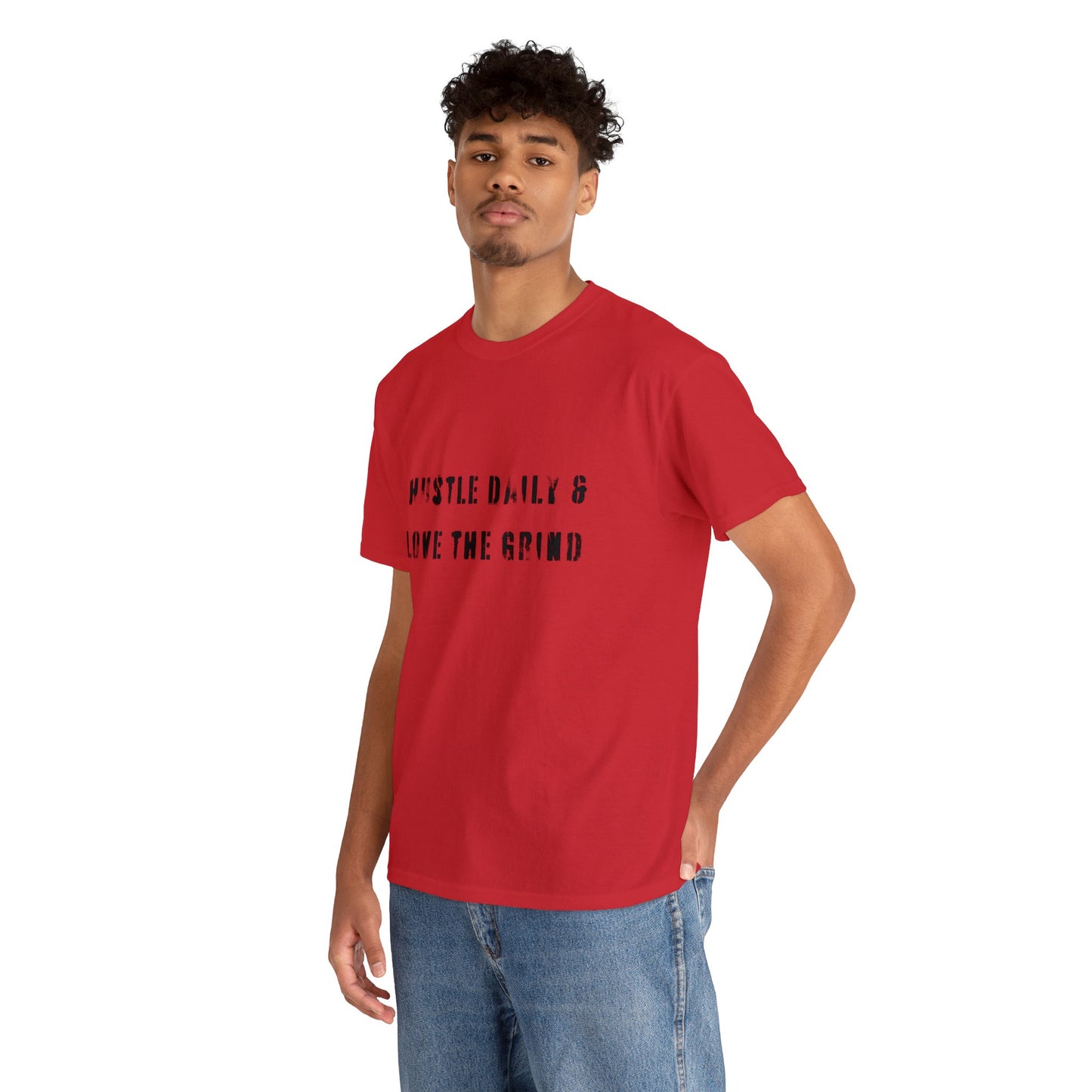 Hustle Daily and Love the Grind - Men's Heavy Cotton Tee